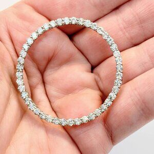 Diamond Pendant, 3.00 CTW, 14K White Gold, Circle of Life, Eternity, Round